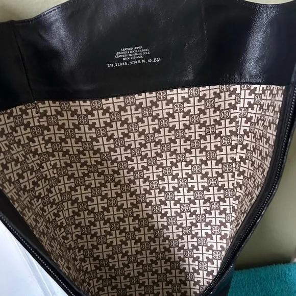 Tory Burch Adeline Women’s Black Leather Riding Boots Sz 8 - Picture 10 of 14